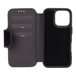 Leather Wallet Case for iPhone 16 Pro/Max: MagSafe, RFID Protection (Roma)