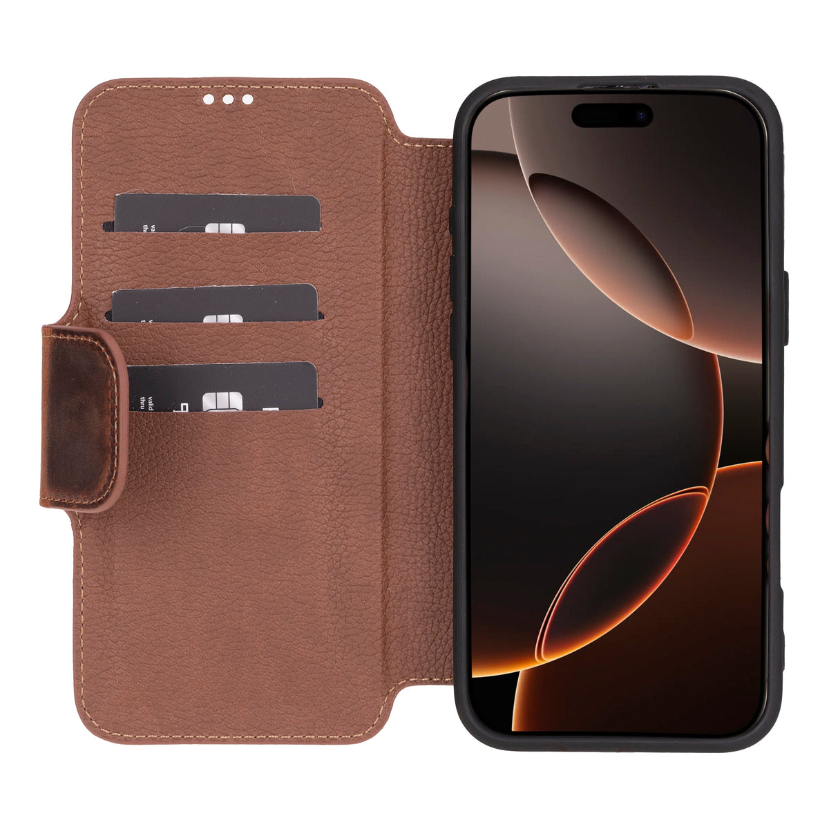 The Roma iPhone 16 Series Leather Folio Case