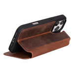 Leather Wallet Case for iPhone 16 Pro/Max: MagSafe, RFID Protection (Roma)