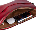 Slim Leather Laptop Bag, Genuine Leather Case, Shoulder Strap (Elona)