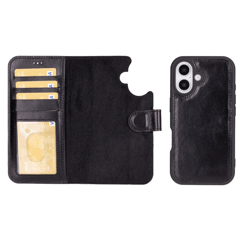 Magic iPhone 16 Series Detachable Leather Wallet Case