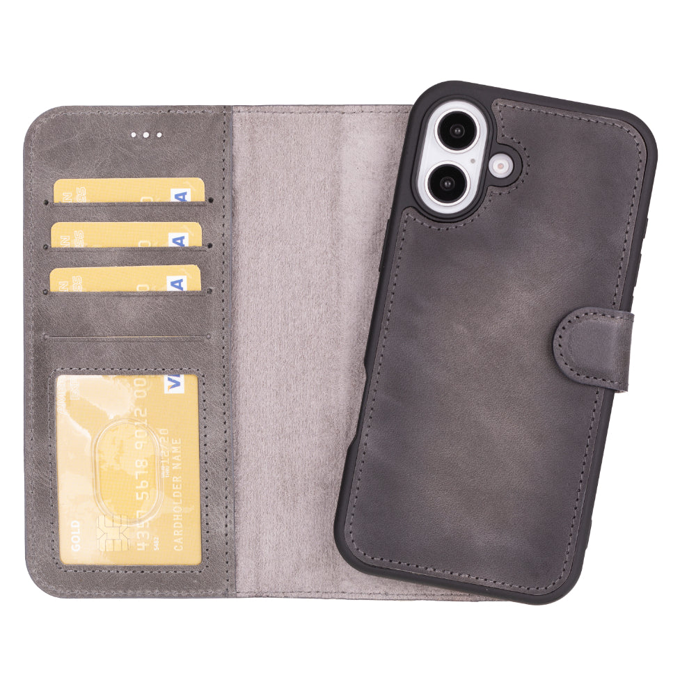 Magic iPhone 16 Series Detachable Leather Wallet Case