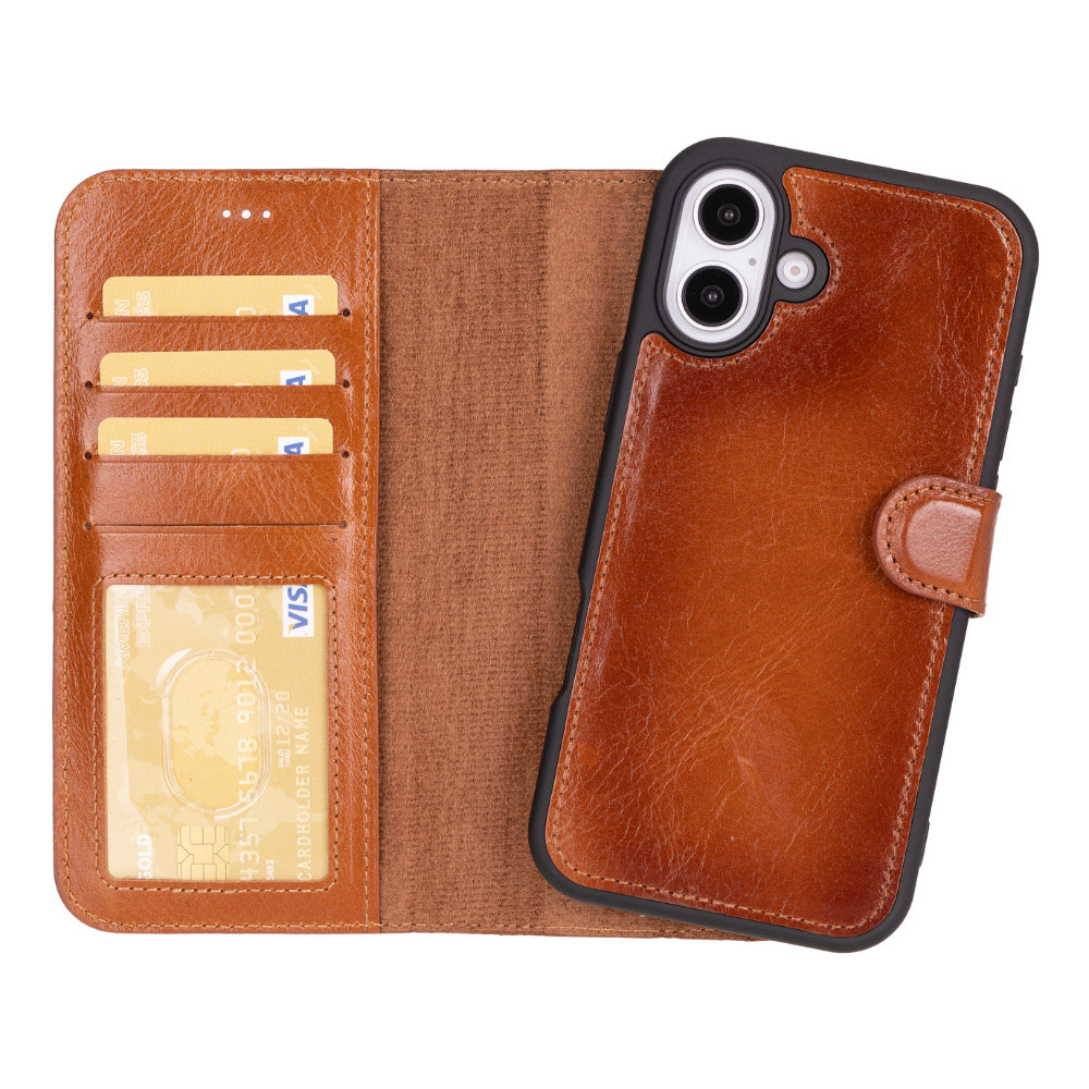 Leather iPhone 16 / Plus / Pro / Pro Max Wallet Case: MagSafe, RFID Protection (Arcane)