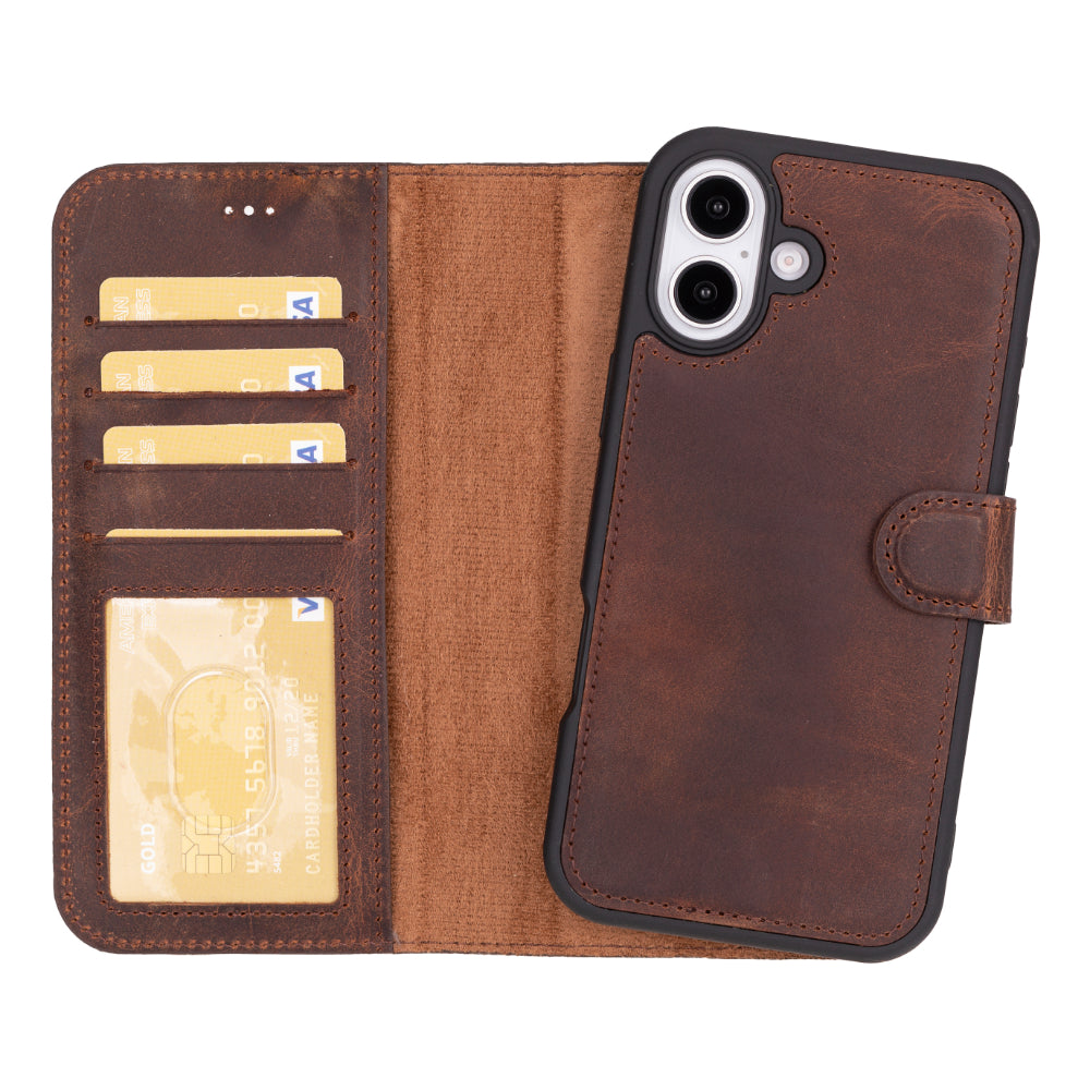 Leather iPhone 16 / Plus / Pro / Pro Max Wallet Case: MagSafe, RFID Protection (Arcane)