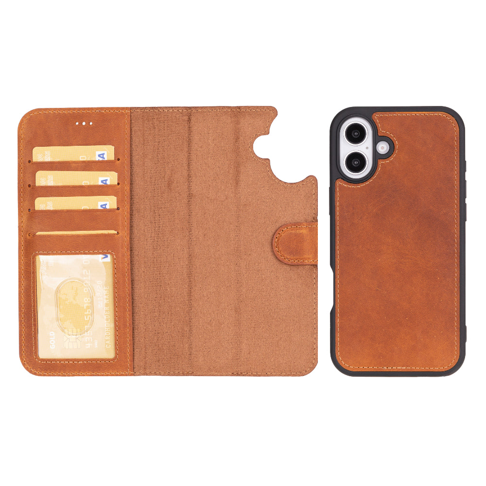 Magic iPhone 16 Series Detachable Leather Wallet Case