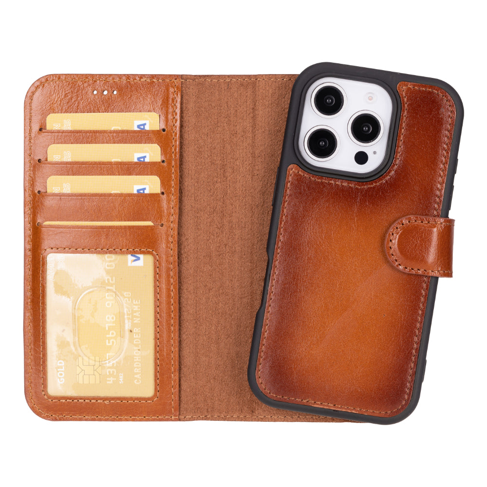 Magic iPhone 16 Series Detachable Leather Wallet Case
