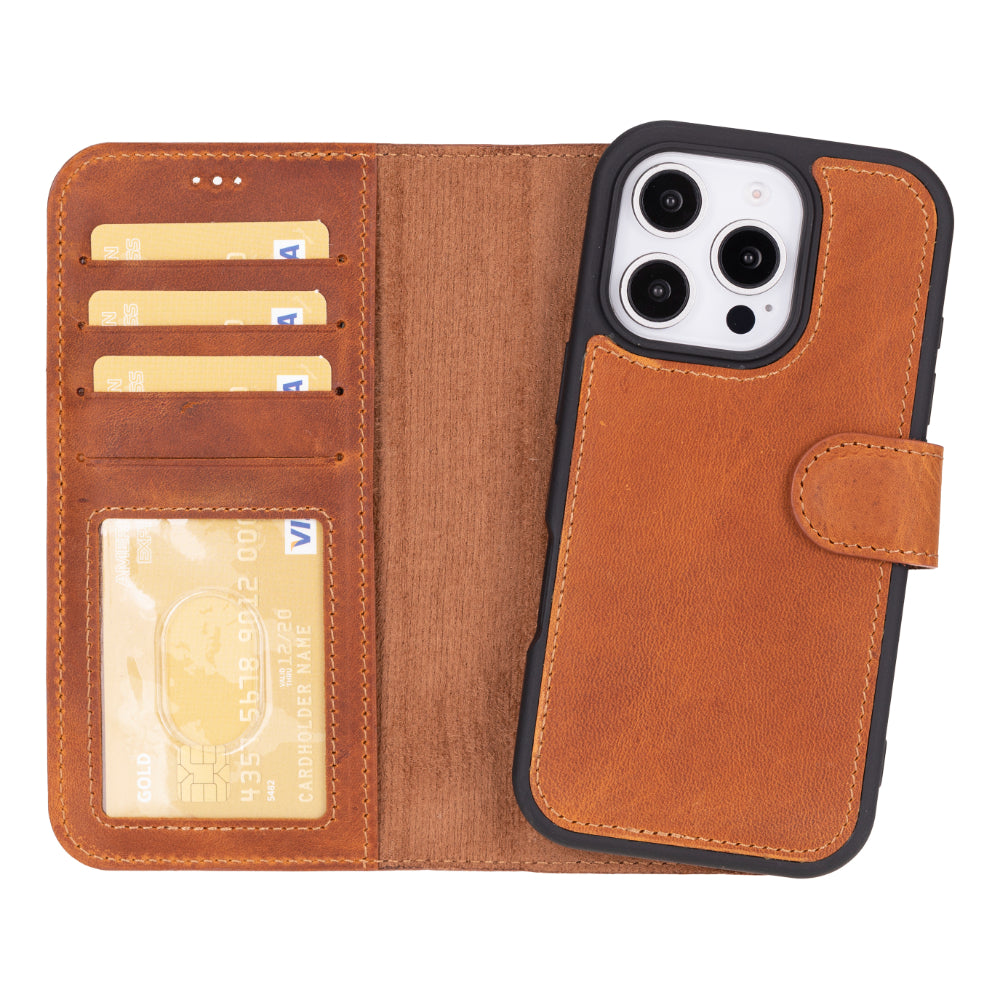 Magic iPhone 16 Series Detachable Leather Wallet Case