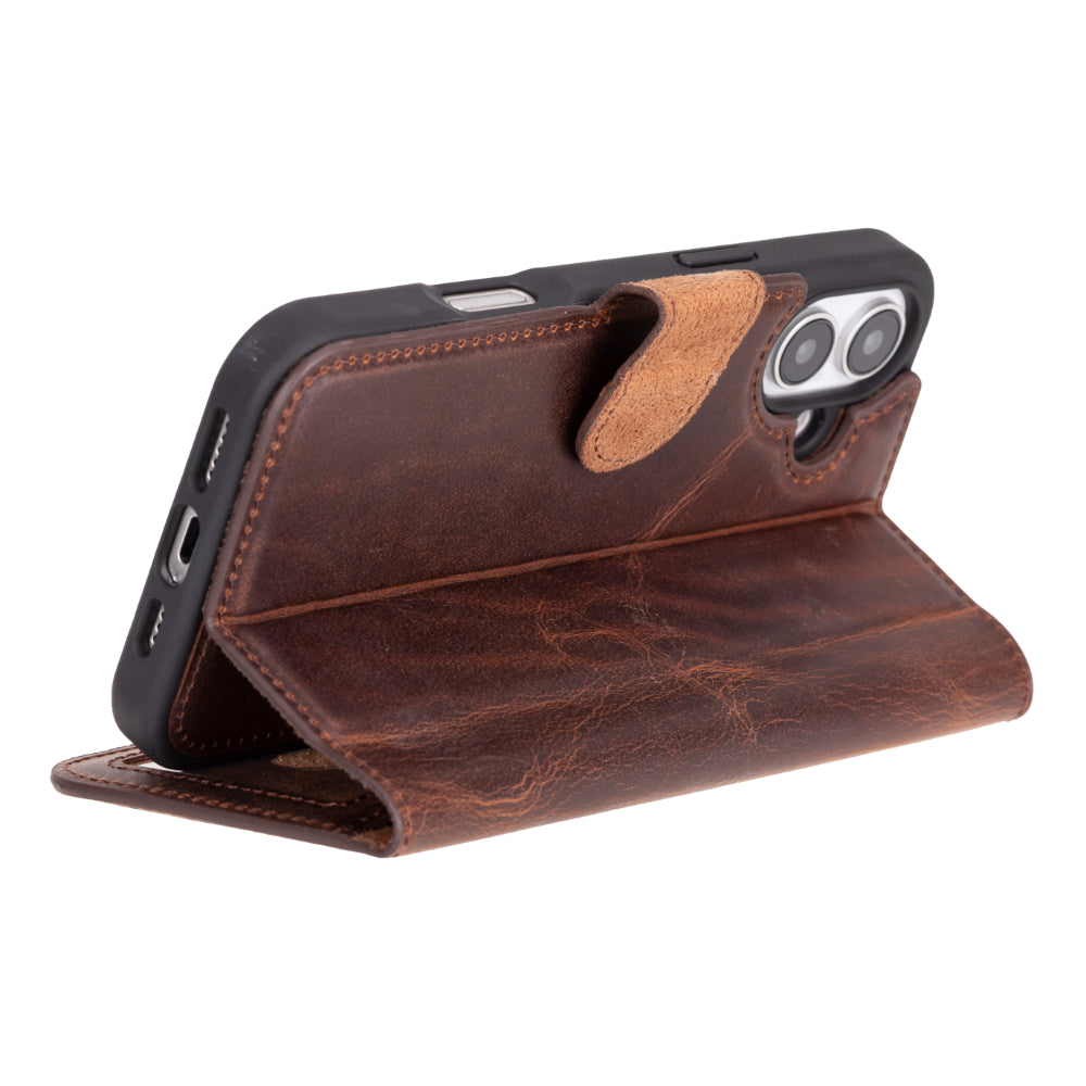 Leather iPhone 16 / Plus / Pro / Pro Max Wallet Case: MagSafe, RFID Protection (Arcane)