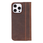 Leather iPhone 16 Pro/Max Folio Case: Wallet Cover with Stand (Presto)
