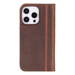 Leather iPhone 16 Pro/Max Folio Case: Wallet Cover with Stand (Presto)