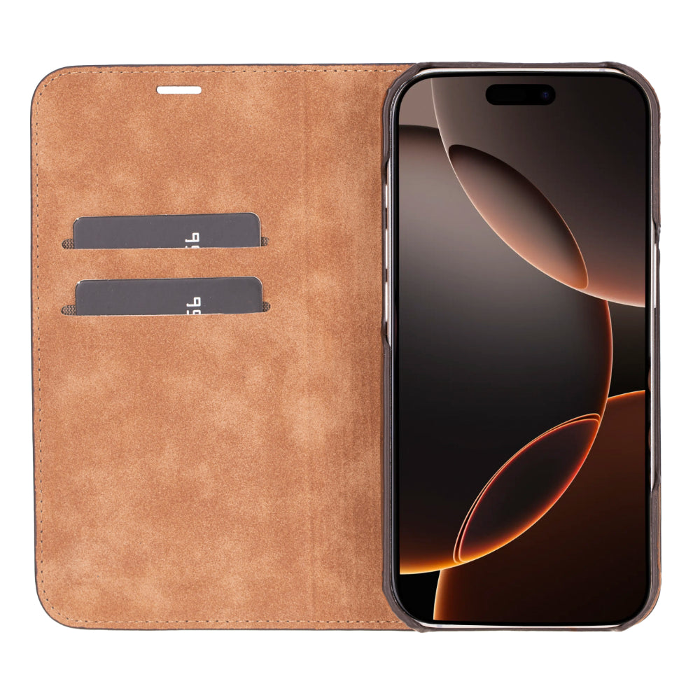 The Stockholm iPhone 16 Series Leather Folio Case