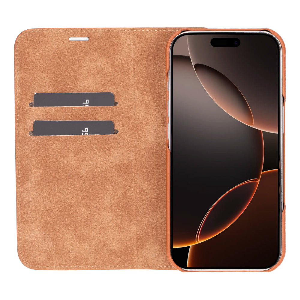 The Stockholm iPhone 16 Series Leather Folio Case