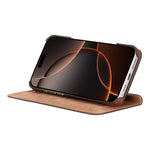 Leather iPhone 16 Pro/Max Folio Case: Wallet Cover with Stand (Presto)