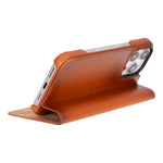 Leather iPhone 16 Pro/Max Folio Case: Wallet Cover with Stand (Presto)