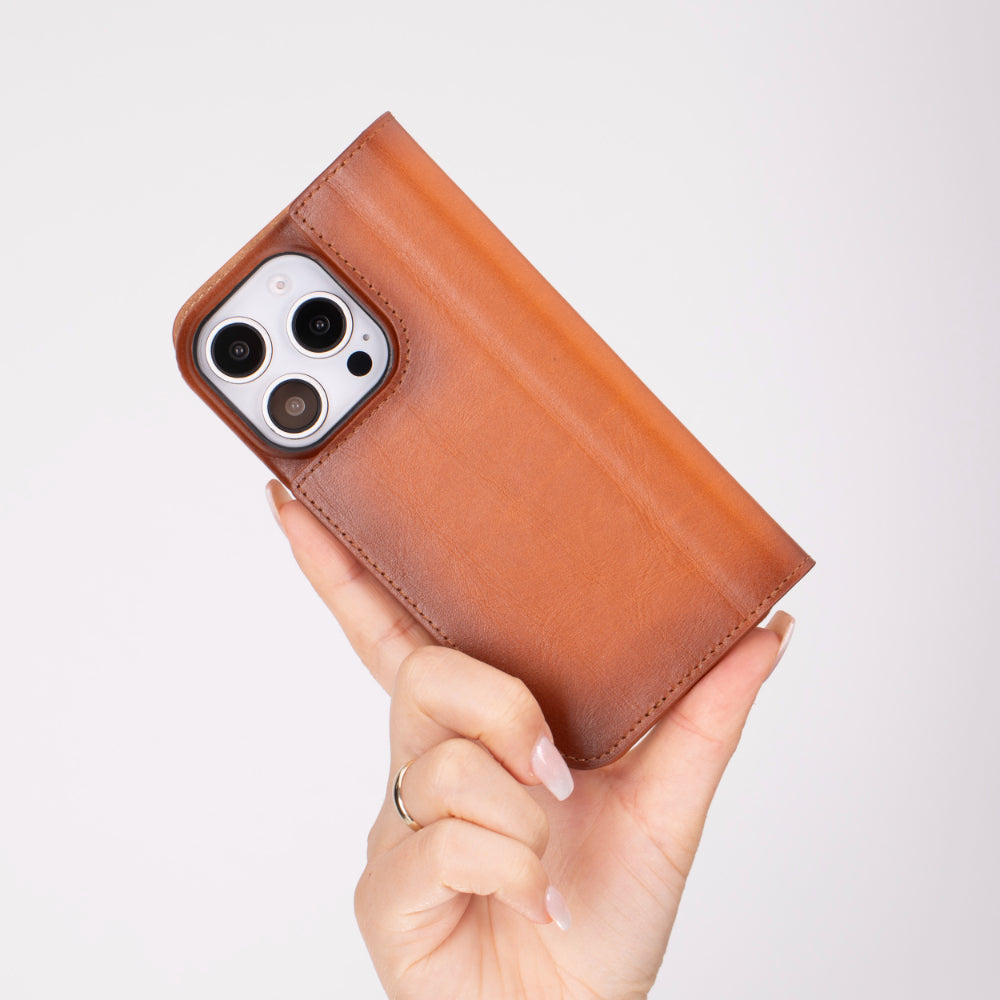 The Stockholm iPhone 16 Series Leather Folio Case