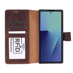 Handcrafted Leather Wallet Case for Samsung Galaxy Z Fold 7 – RFID Blocking