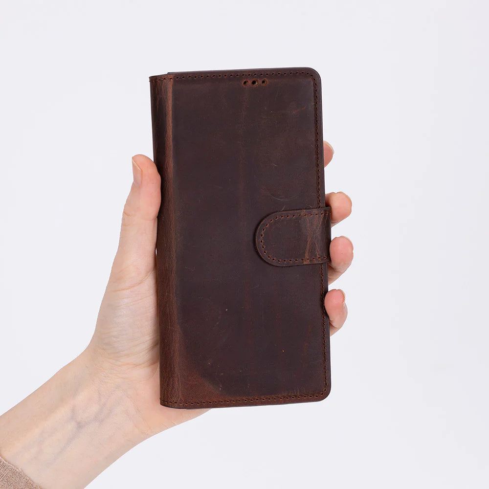 Handcrafted Leather Wallet Case for Samsung Galaxy Z Fold 7 – RFID Blocking