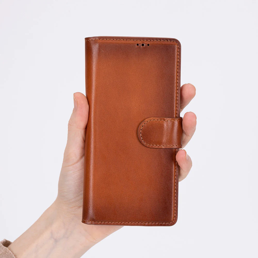 Handcrafted Leather Wallet Case for Samsung Galaxy Z Fold 7 – RFID Blocking