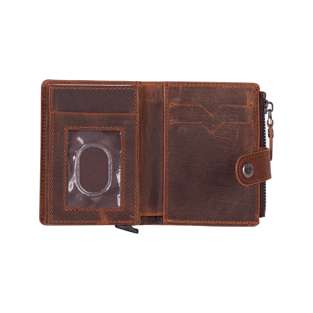 Leather Card Holder, RFID Blocking Slim Wallet with Quick-Access & Coin Pocket (Velto)