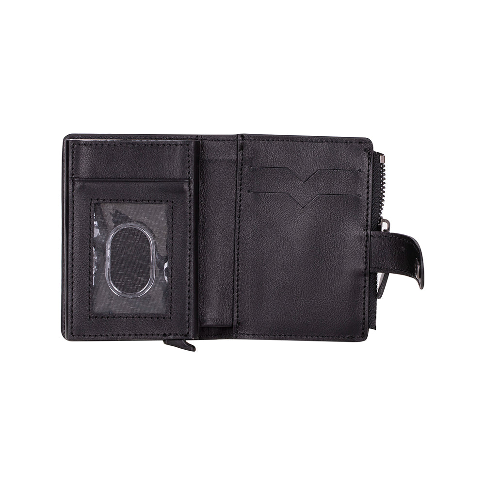 Leather Card Holder, RFID Blocking Slim Wallet with Quick-Access & Coin Pocket (Velto)