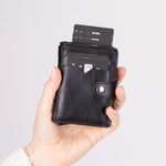 Leather Card Holder, RFID Blocking Slim Wallet with Quick-Access & Coin Pocket (Velto)