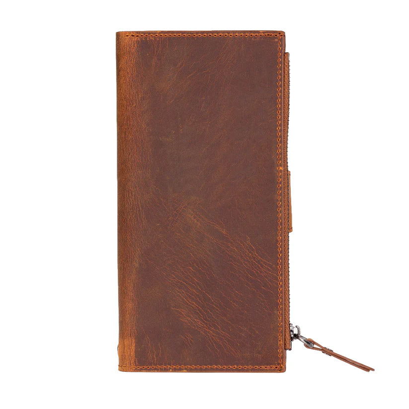 Crossbody Leather Wallet – with Phone Compartment, Card Slots & Shoulder Strap (Calista)