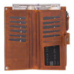 Crossbody Leather Wallet – with Phone Compartment, Card Slots & Shoulder Strap (Calista)