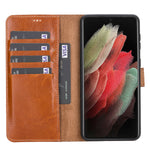Premium Genuine Leather Wallet Case for Samsung Galaxy S21, S21 Plus & S21 Ultra (Skadi)