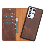 Premium Genuine Leather Wallet Case for Samsung Galaxy S21, S21 Plus & S21 Ultra (Skadi)