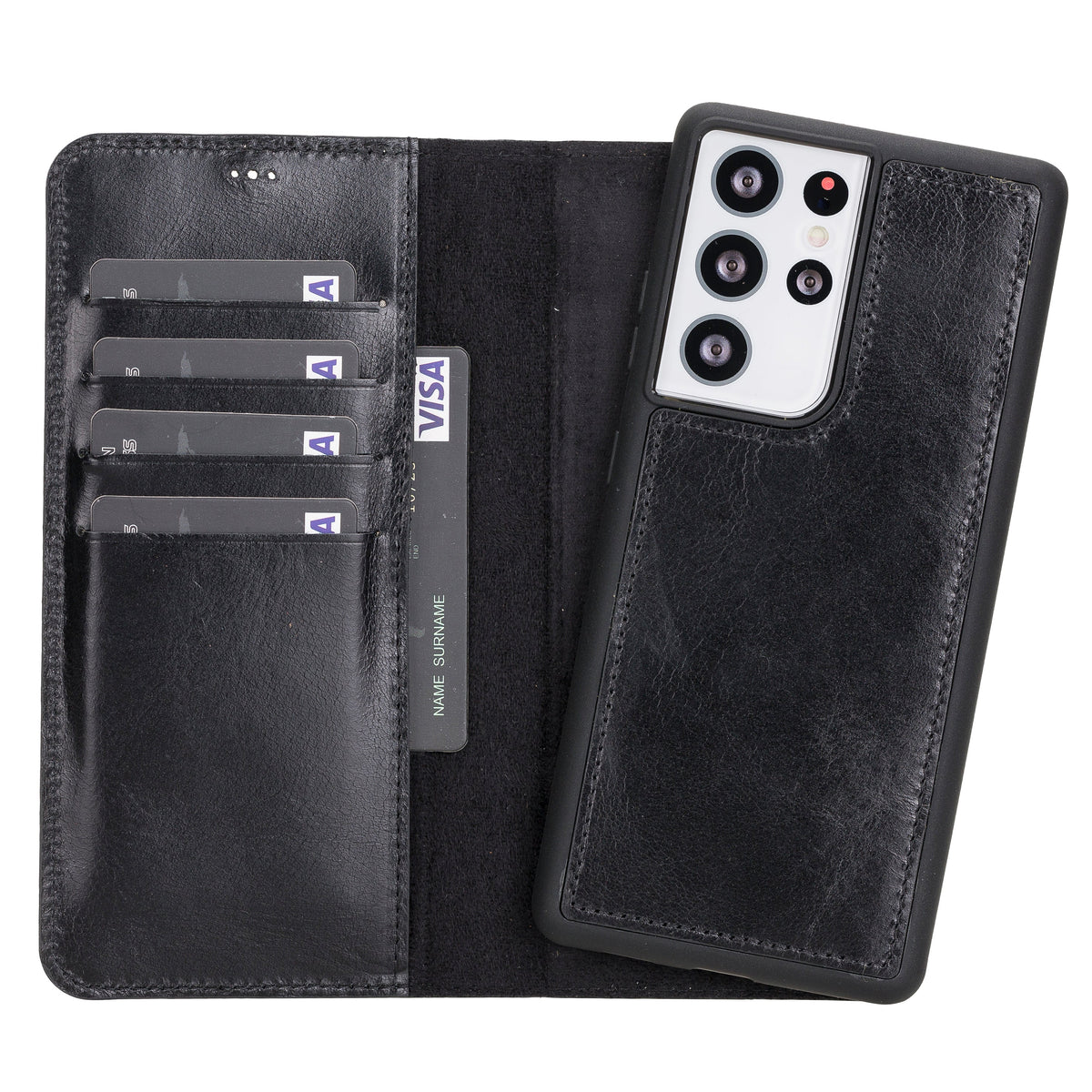 Premium Genuine Leather Wallet Case for Samsung Galaxy S21, S21 Plus & S21 Ultra (Skadi)