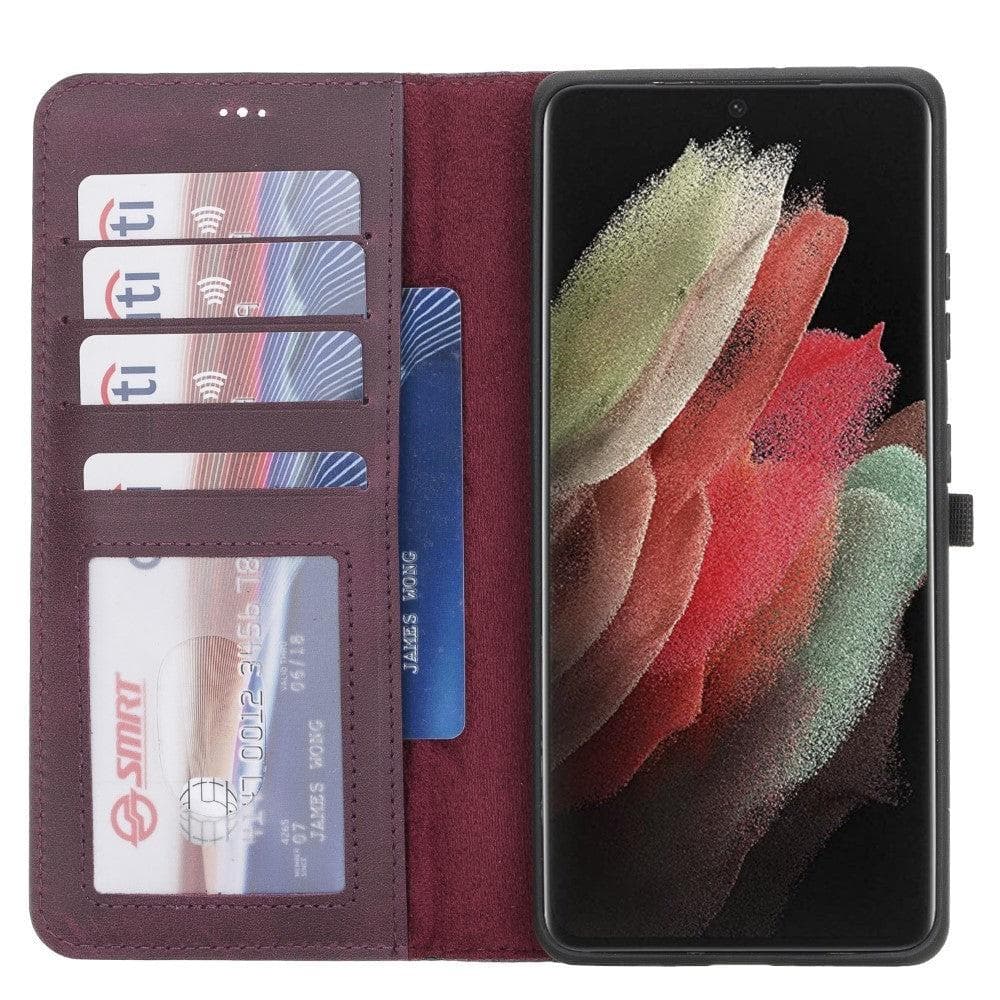 Premium Genuine Leather Wallet Case for Samsung Galaxy S21, S21 Plus & S21 Ultra (Skadi)