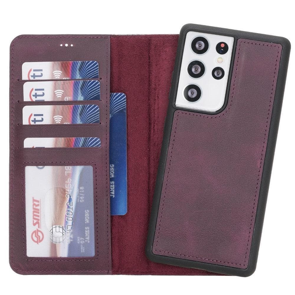 Premium Genuine Leather Wallet Case for Samsung Galaxy S21, S21 Plus & S21 Ultra (Skadi)