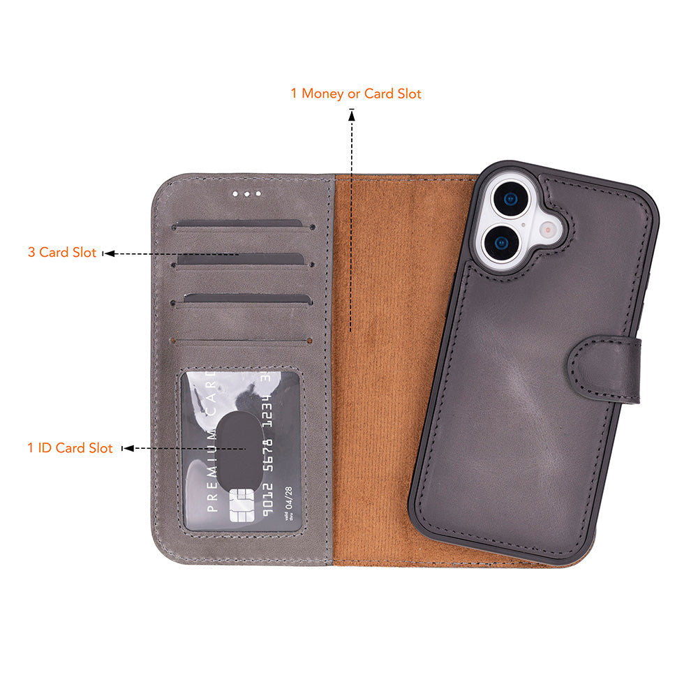 Magic iPhone 17 Series Leather Detachable Wallet Case