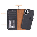 Magic iPhone 17 Leather Wallet Case, Pro /Pro Max / Air (Detachable)