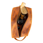 Genuine Leather Dopp Kit, Men's & Women's Toiletry Bag, Travel Organizer, Shaving Bag (Rhett)