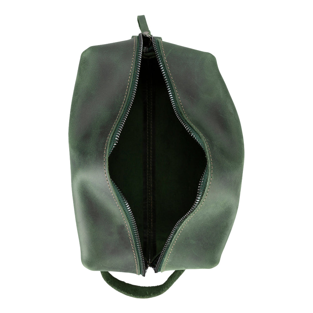 Genuine Leather Dopp Kit, Men's & Women's Toiletry Bag, Travel Organizer, Shaving Bag (Rhett)