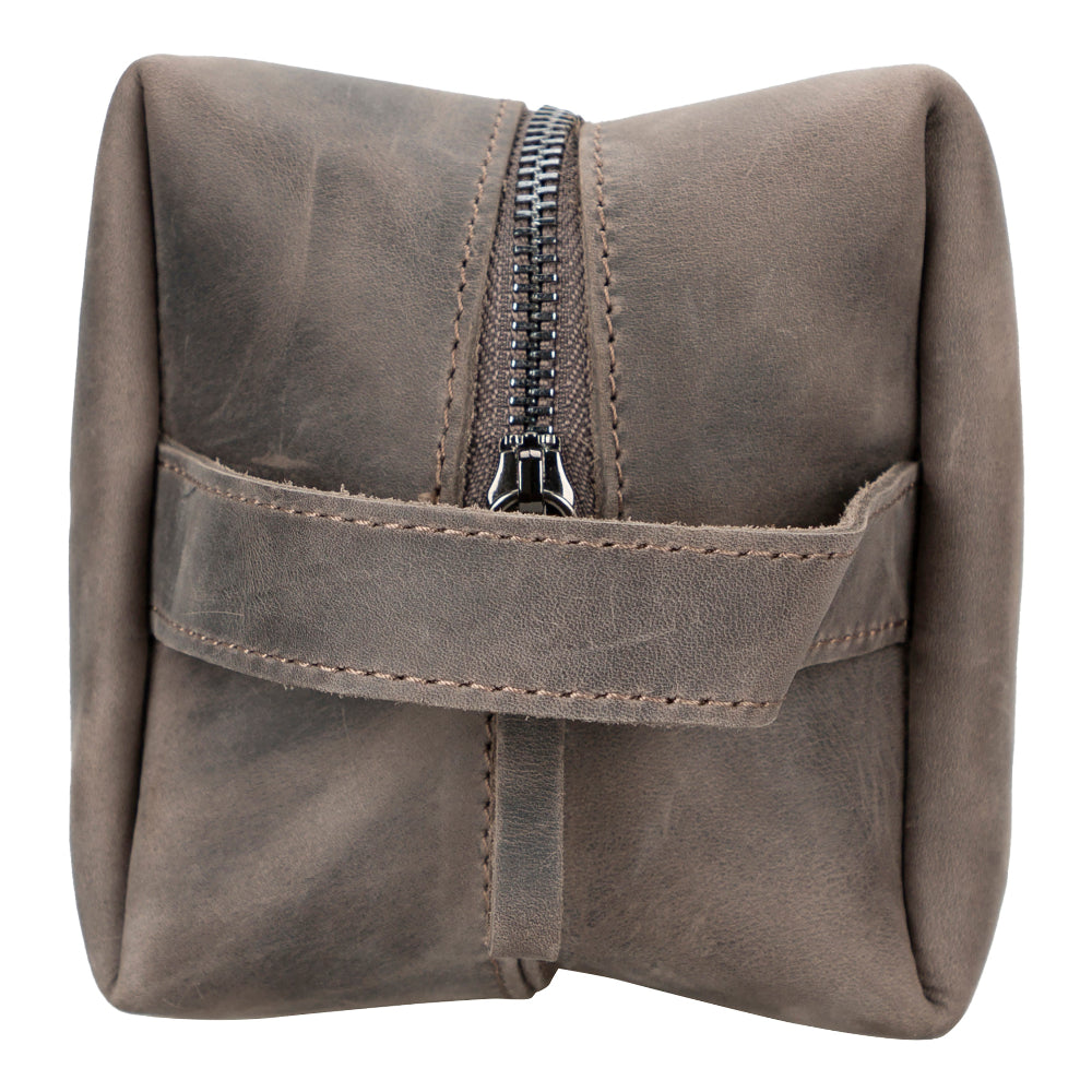 Genuine Leather Dopp Kit, Men's & Women's Toiletry Bag, Travel Organizer, Shaving Bag (Rhett)