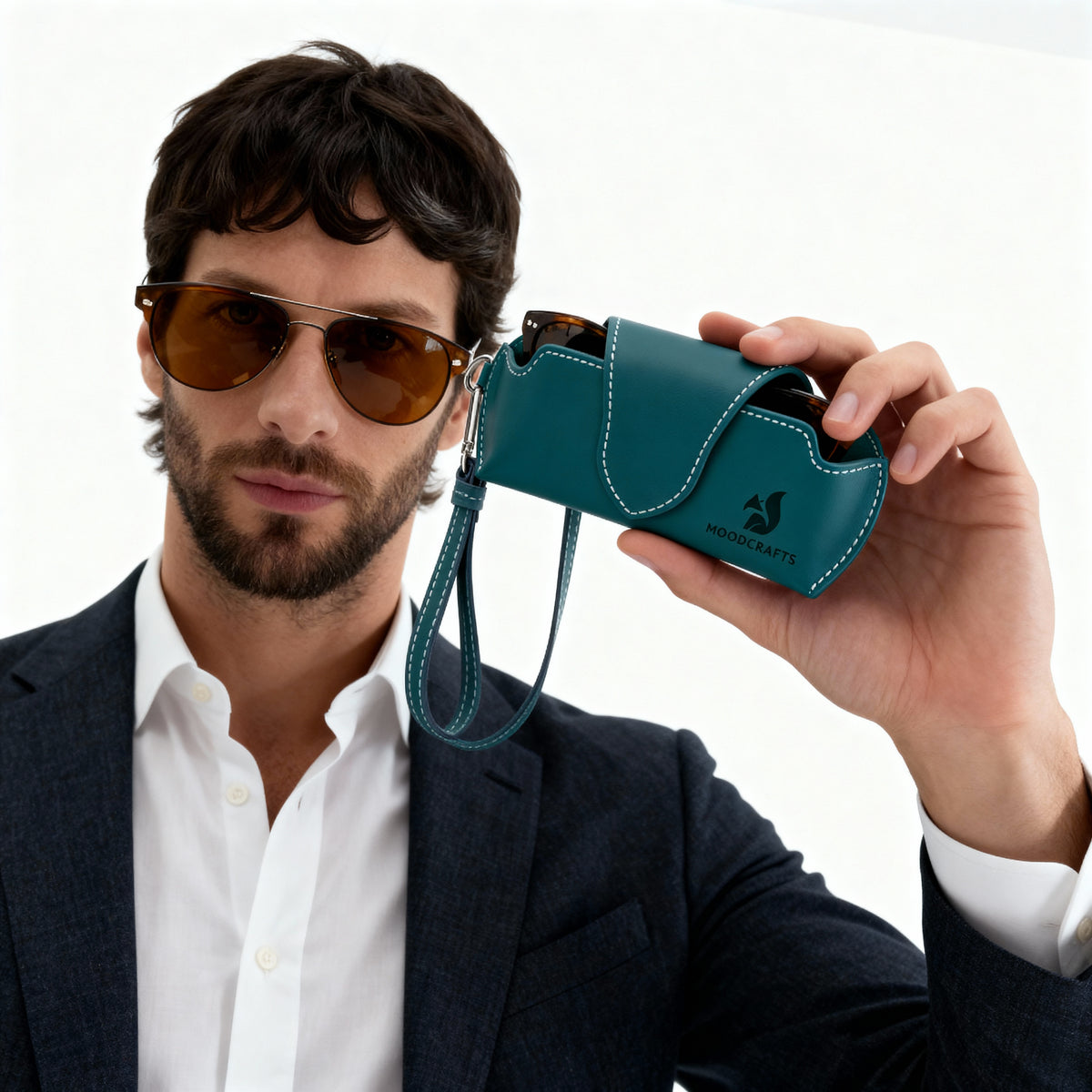 Lenozora Genuine Leather Glasses Case