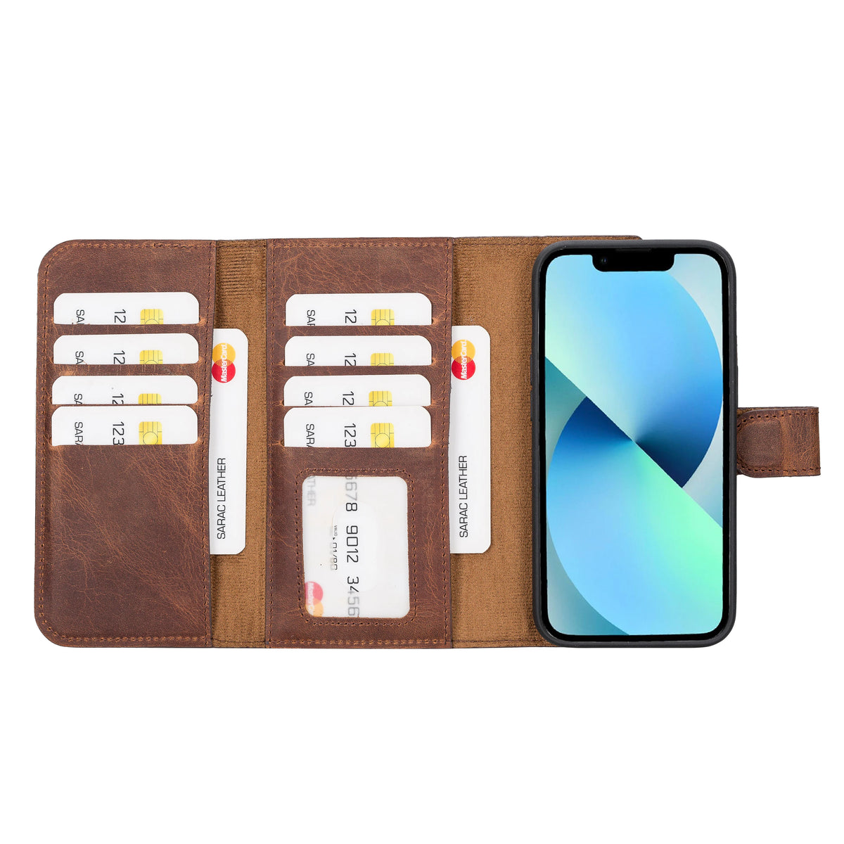 Santa iPhone 14 Leather Detachable Wallet Case