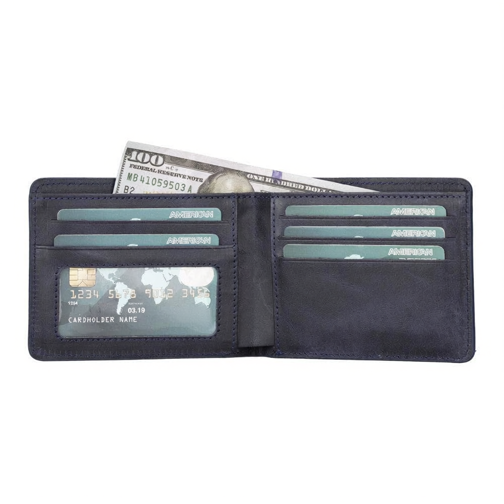 Leather Wallet โ Genuine Leather Bifold Wallet with Card Slots (Torin)