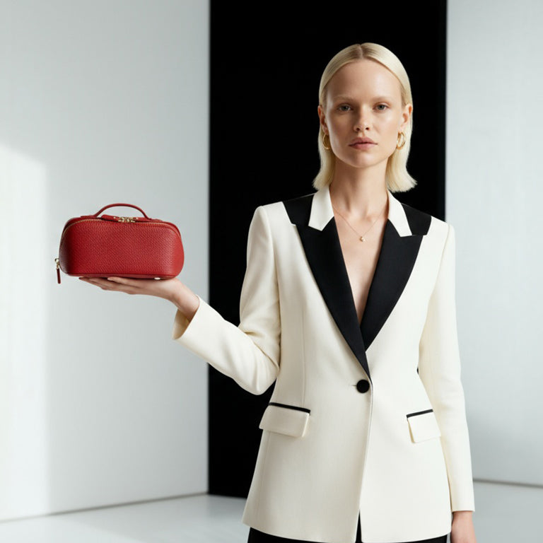 Natalie Leather Make up Bag