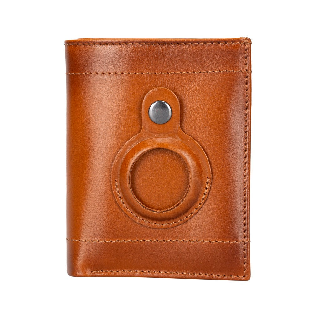 Airmaka AirTag Compatible Leather Wallet RST2EF Brown