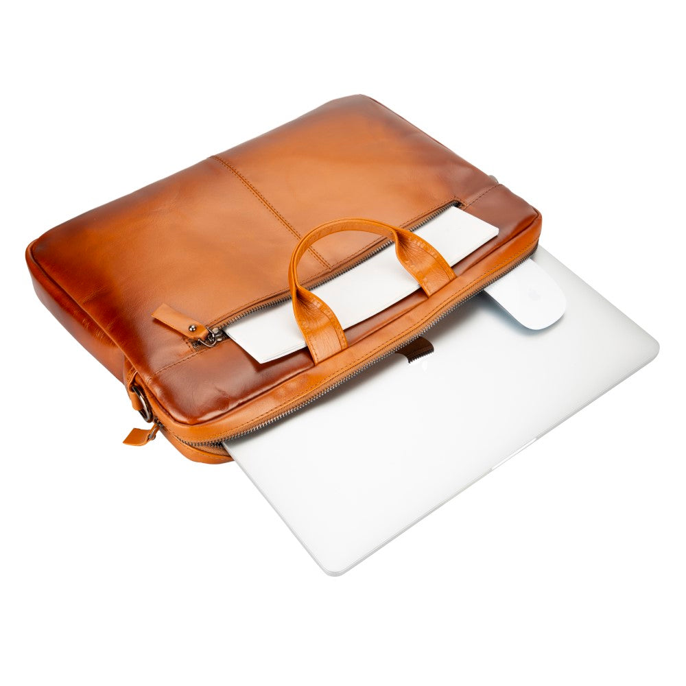 Apollo 13-14 inch MacBook and PC Compatible Leather Case Effect Tan