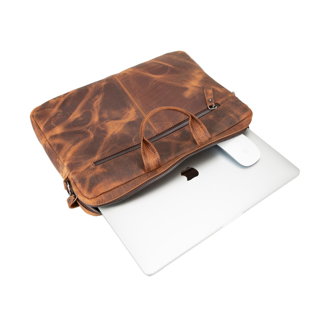 Apollo 13-14 inch MacBook and PC Compatible Leather Case Antique Brown