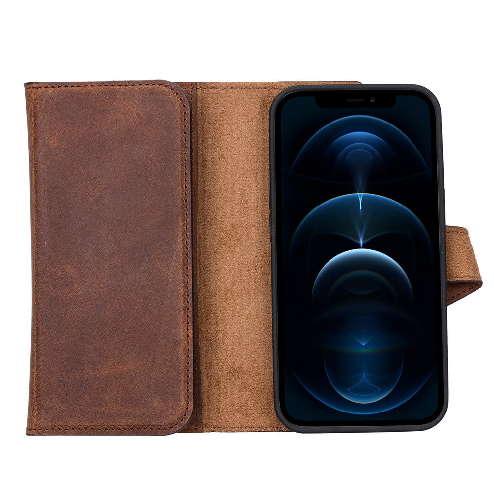 Santa iPhone 13 Mini Leather Detachable Wallet Case
