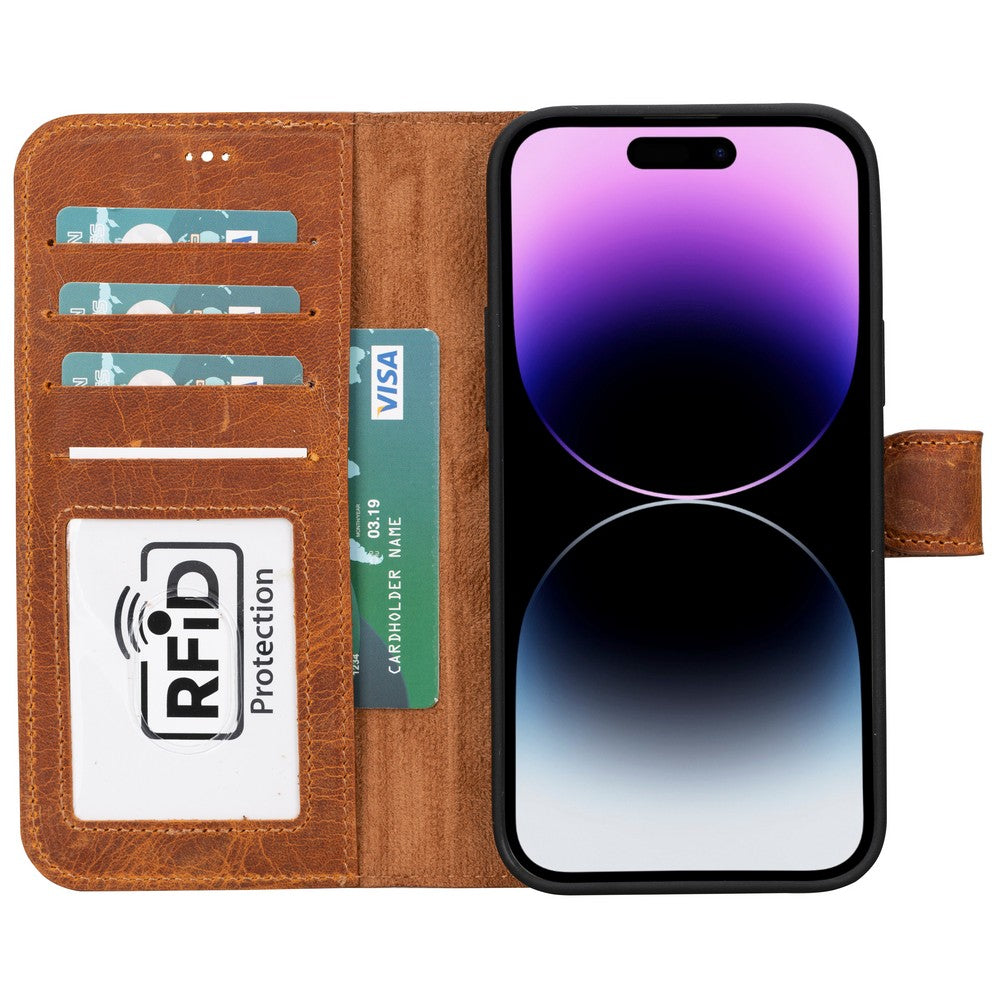 Apple iPhone 15 Series Leather Wallet Case MWWN