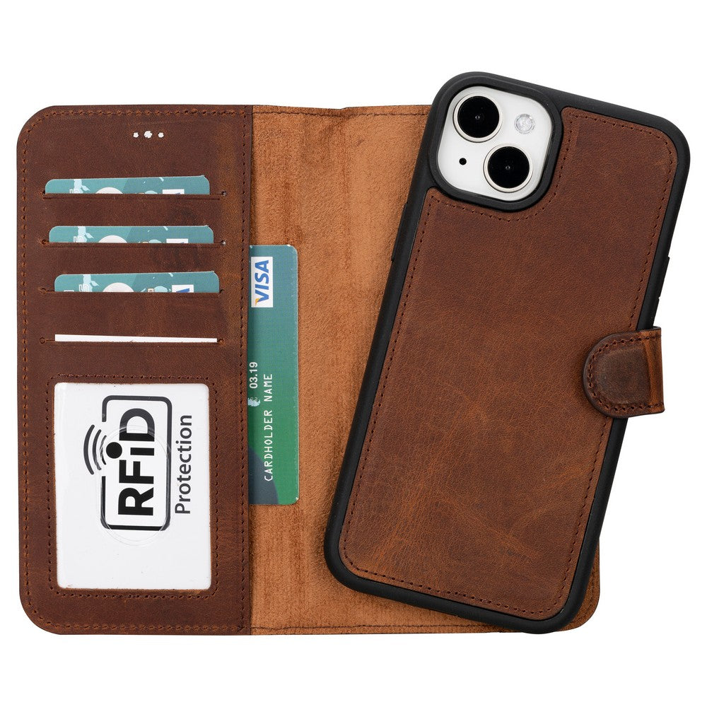 Apple iPhone 15 Series Leather Wallet Case MWWN
