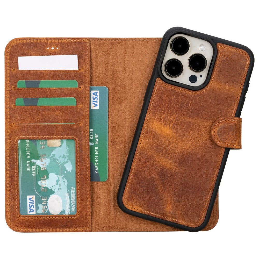 Apple iPhone 15 Series Leather Wallet Case MWWN