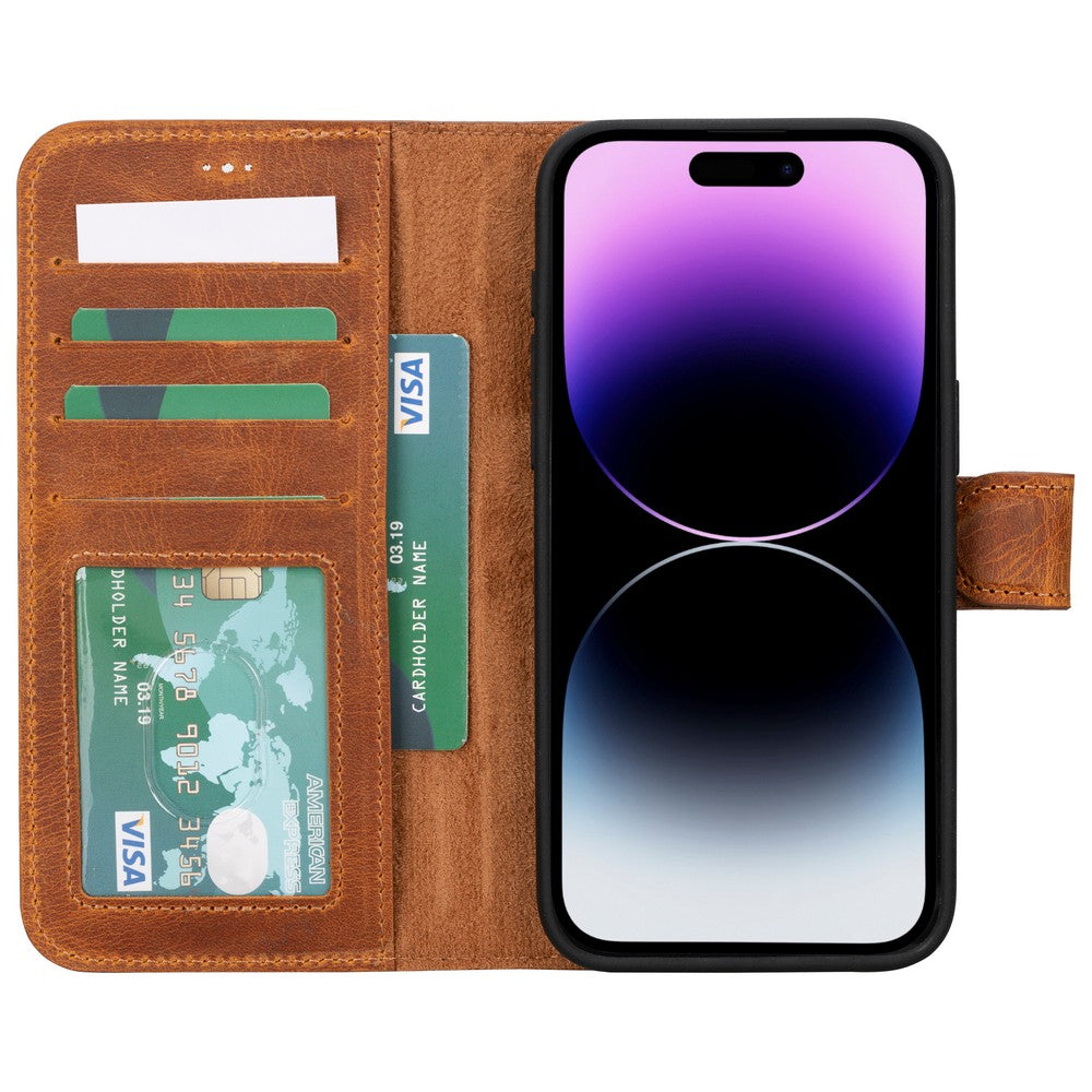 Apple iPhone 15 Series Leather Wallet Case MWWN