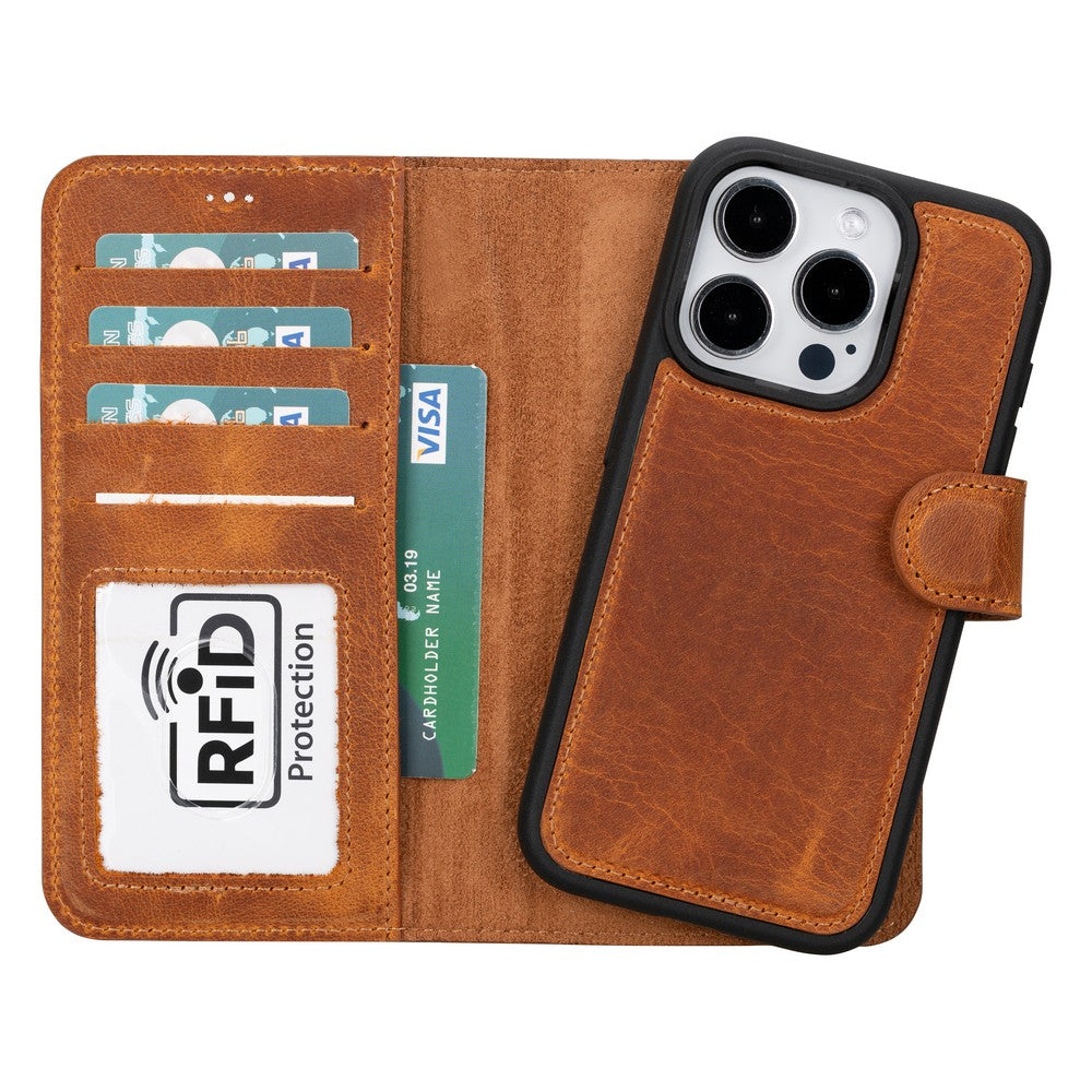 Apple iPhone 15 Series Leather Wallet Case MWWN